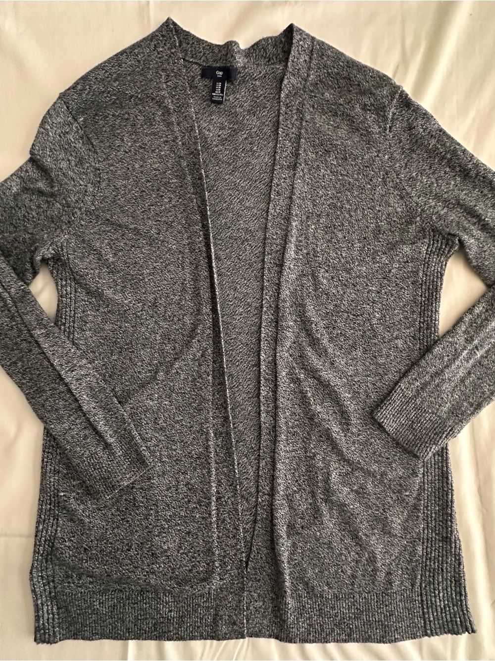 Gap Women's Open-Front Gray Cardigan Sweater grandma cozy casual Ivy League Y2K